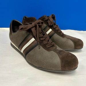 AUTH GUCCI GG Print Chocolate Brown Sneaker sz 9.5G, US 10.